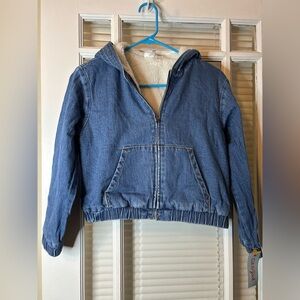 Cat & Jack Blue Hooded Denim Jacket-Size 10-12